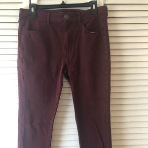 AE high rise maroon jeggings